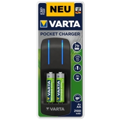 Ladegerät VARTA POCKET CHARGER inkl. 4 AA 2100 mAh